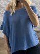 Knitted ShortSleeve Top-4112/Indigo