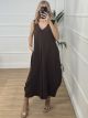 Pleat Wide Jumpsuit/Chocolat