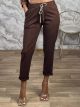 Cotton Drawstring Ηighwaist Pants/Chocolat