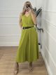 Zip Culotte Buttons Set/Green