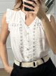 Mao Buttons Top/White