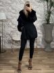 Mohair Fur Details Jacket/Black