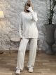 Textured Knitted Set-101/Vanilla