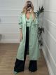 Trench Leather Belt Coat/Mint