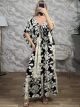 Silk Asymmetrical Shortsleeves Dress-222/N1