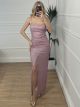 Maxi Glitter Corset Dress/Pink