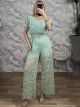 Lace Belt Jumpsuit-5912/Mint