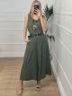 Zip Culotte Belt Set/Khaki