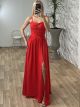 Maxi V OpenBack Dress/Red