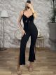 OpenCabbana Bow Jumpsuit-22606/Black