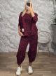Cotton Leopard Set/Burgundy