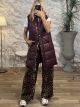 Leather Sleeveless Jacket-1075/Burgundy