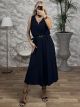 Zip Culotte Buttons Set/Navy Blue