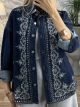 Denim Embroidered Sequins Jacket/Blue