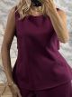 OpenBack Tie Top/Burgundy