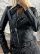 Belt Leather Jacket-033/Black