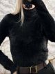 Mohair High Neck Top-909/Black