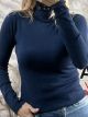 Viscose TurtleNeck Top-A/Navy Blue