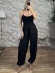 Lace Alladin Draped Jumpsuit/Black