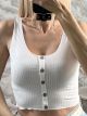 Crop Button Top/White