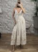 Boho Viscose GoldPrint Maxi Dress-2650/White