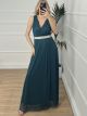 Maxi Tulle Belt Dress/Petrol