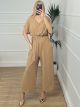 Buttons Jumpsuit/Camel