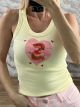 Sleeveless Dogs Cotton Top-7321/Yellow