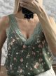 Floral Lace Lingerie Top/Khaki