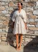 Viscose Mini Dress-2533/White