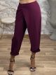 Buttons Wrap Pants/Burgundy