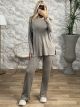 Knitted Lurex Buttons Set-8107/Beige