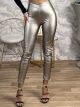 Leather Leggings Buttons-233/Metallic Gold