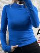 Viscose MockNeck Top-2851/Blue