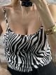 Elastic Thin Straps Top-5236/Zebra