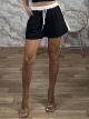 Highwaist Stripe Shorts-18732/Black
