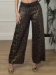 Metallic Animal Wide Pants/Leopard