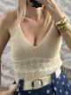 Knitted Cotton Top-2507/Gold
