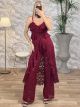 Ruffles Lace Set/Burgundy