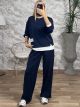 Viscose Double Set-3557/Navy Blue