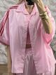 DoubleStripe Cotton Shirt/Pink