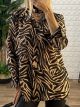 Muslin Shirt-Plus Size/Zebra Camel