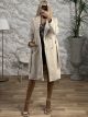 Cross Gold Buttons Coat/Beige