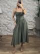 Viscose Mono Midi Dress/Khaki
