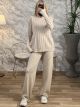 Textured Knitted Set-101/Beige