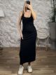 Rip Viscose Maxi Dress-3112/Black