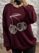 Leopard Cherries Sweatshirt/Burgundy