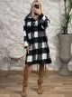 Plus Size Plaid Coat/Black
