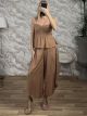 Viscose Peplum&Asymmetrical Set-3568/Camel