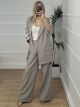 Stripes Casual Suit/Grey-Beige